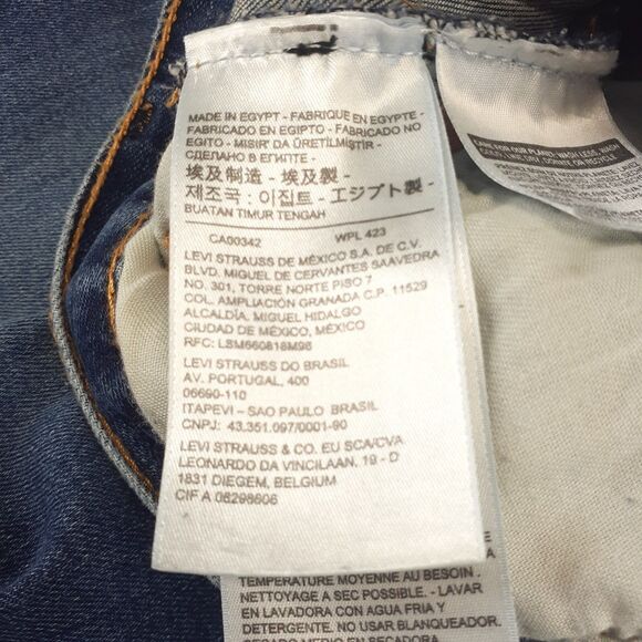 Levis Jeans Mens 32x32 Blue 501 Button Fly Straight Fit Denim Pants Western Work - Picture 6 of 11